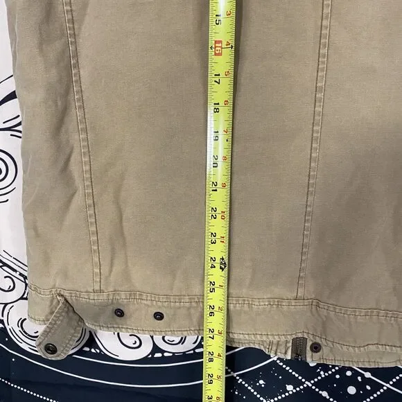 Levis Trucker Jacket Mens XL Khaki Full Zip Button Outdoor Utility Casual - Picture 6 of 9